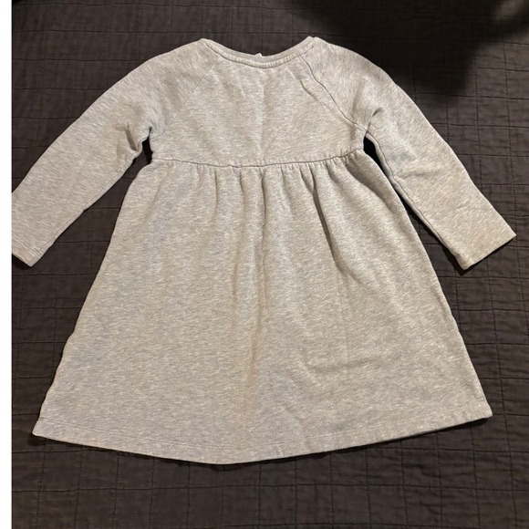 Mini Boden Girls Gray Dress Size 6-7Y Rainbow Cloud Sun Sequin Applique - Picture 3 of 4
